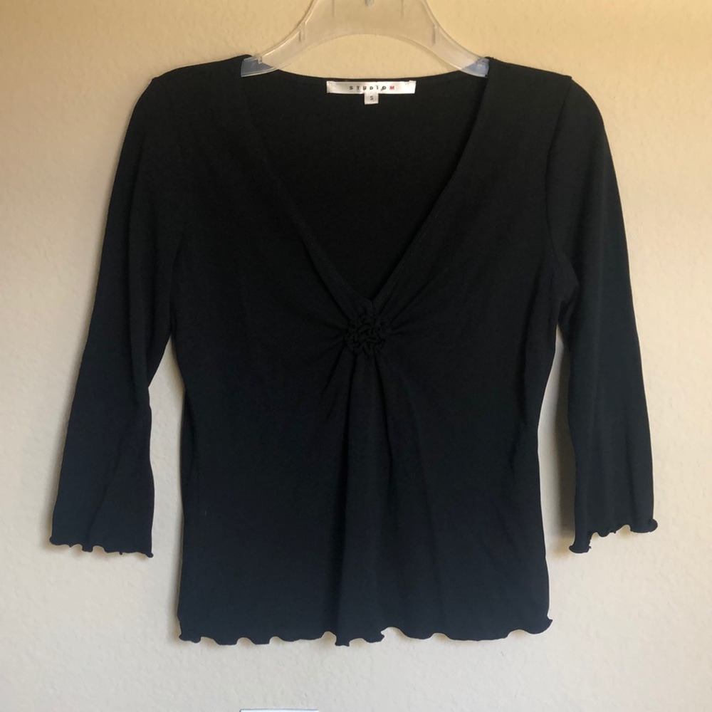 Studio M Black Long Sleeve Top